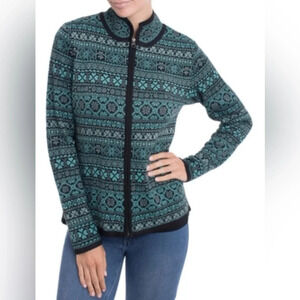 Alpaca Imports Alpaca wool blend zip front cardigan size Small